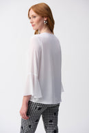 Georgette High-Low Top - Off White