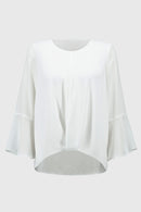 Georgette High-Low Top - Off White