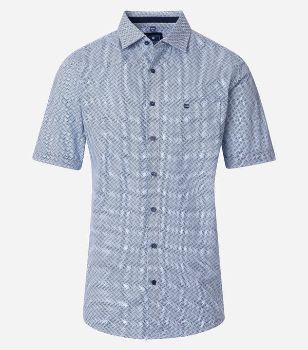 Comfort Fit Short Sleeve Shirt - Blue
