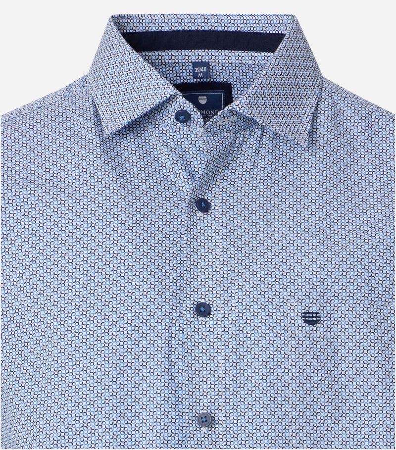Comfort Fit Short Sleeve Shirt - Blue