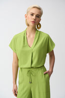 Textured Straight Top - Greenery