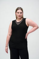 Mesh Sleeveless Top - Black