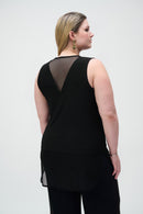 Mesh Sleeveless Top - Black