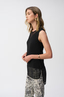 Mesh Sleeveless Top - Black