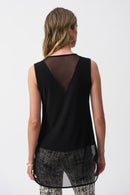 Mesh Sleeveless Top - Black
