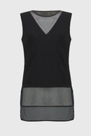 Mesh Sleeveless Top - Black
