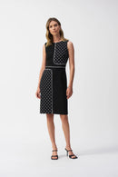 Dot Print Sleeveless Dress - Black/vanilla
