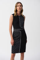 Dot Print Sleeveless Dress - Black/vanilla