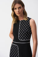 Dot Print Sleeveless Dress - Black/vanilla