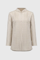 Suede Straight Cover-Up - Beige/gold