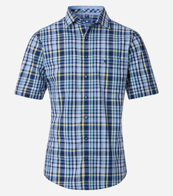 Comfort Fit Short Sleeve Shirt - Blue