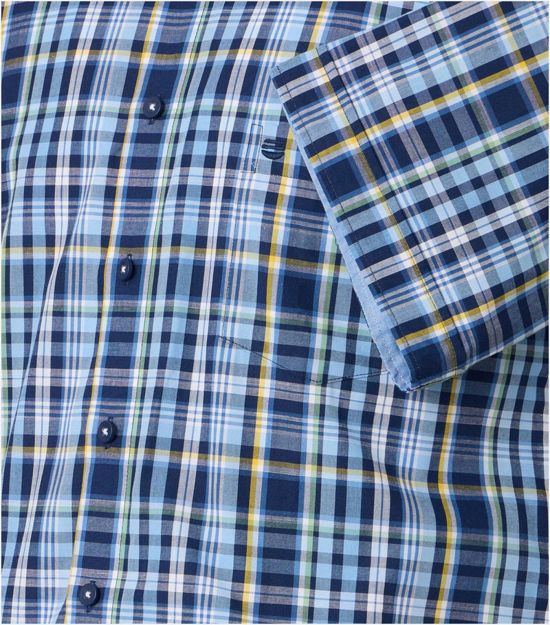 Comfort Fit Short Sleeve Shirt - Blue