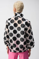 Jacquard Dot Boxy Jacket - White/black