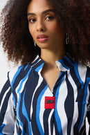 Abstract Print Trapeze Top - Vanilla Multi