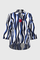 Abstract Print Trapeze Top - Vanilla Multi