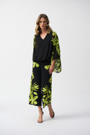 Chiffon & Floral Poncho - Black/multi