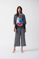 Stripe Print Culotte - Vanilla/midnight Blue