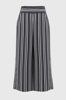 Stripe Print Culotte - Vanilla/midnight Blue
