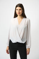 Georgette Boxy Wrap Top - Off White