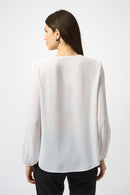 Georgette Boxy Wrap Top - Off White