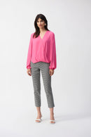Georgette Boxy Wrap Top - Bubblegum