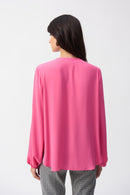 Georgette Boxy Wrap Top - Bubblegum