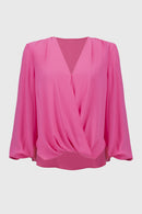 Georgette Boxy Wrap Top - Bubblegum