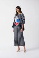 Georgette Abstract Poncho - Midnight Blue/multi