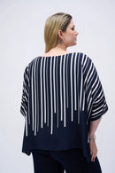 Georgette Abstract Poncho - Midnight Blue/multi