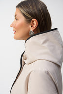 Memory Hood Trapeze Coat - Moonstone/black