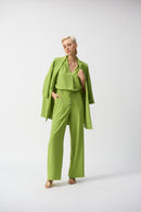 Textured Wide-Leg Trouser - Greenery