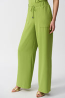 Textured Wide-Leg Trouser - Greenery