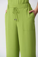 Textured Wide-Leg Trouser - Greenery