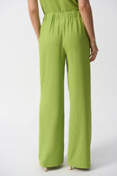 Textured Wide-Leg Trouser - Greenery