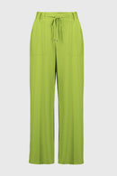 Textured Wide-Leg Trouser - Greenery