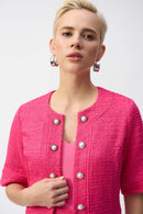 Boucle Cropped Jacket - Pink