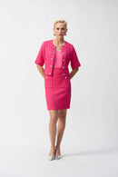 Boucle Cropped Jacket - Pink