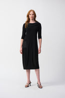 Silky Knit Cocoon Dress - Midnight Blue