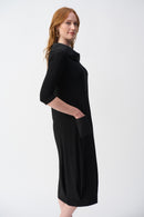 Silky Knit Cocoon Dress - Midnight Blue