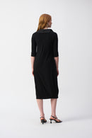 Silky Knit Cocoon Dress - Midnight Blue