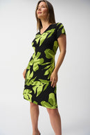 Tropical A-Line Dress - Black/multi