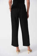 Wide Leg Pull-On Trousers - Black