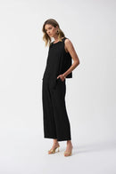 Wide Leg Pull-On Trousers - Black