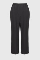 Wide Leg Pull-On Trousers - Black