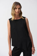 Asymmetric Sleeveless Top - Black