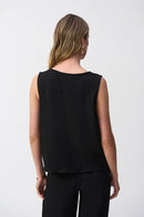 Asymmetric Sleeveless Top - Black