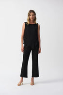 Asymmetric Sleeveless Top - Black