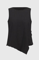 Asymmetric Sleeveless Top - Black