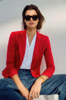 Boucle Fitted Blazer - Radiant Red