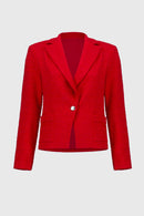 Boucle Fitted Blazer - Radiant Red
